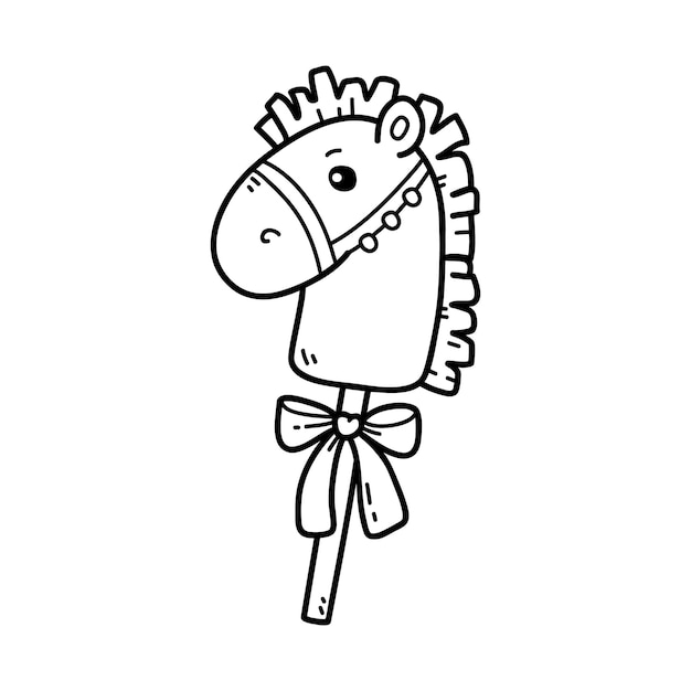 Premium vector coloring page with doodle horse