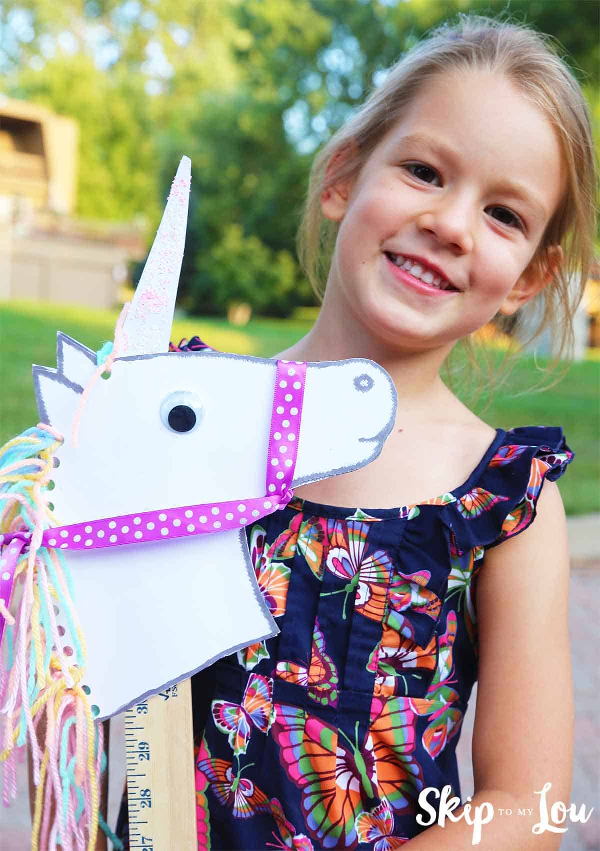 Unicorn stick horse diy with free printable template skip to my lou