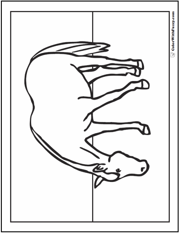 Horse coloring page riding showing galloping