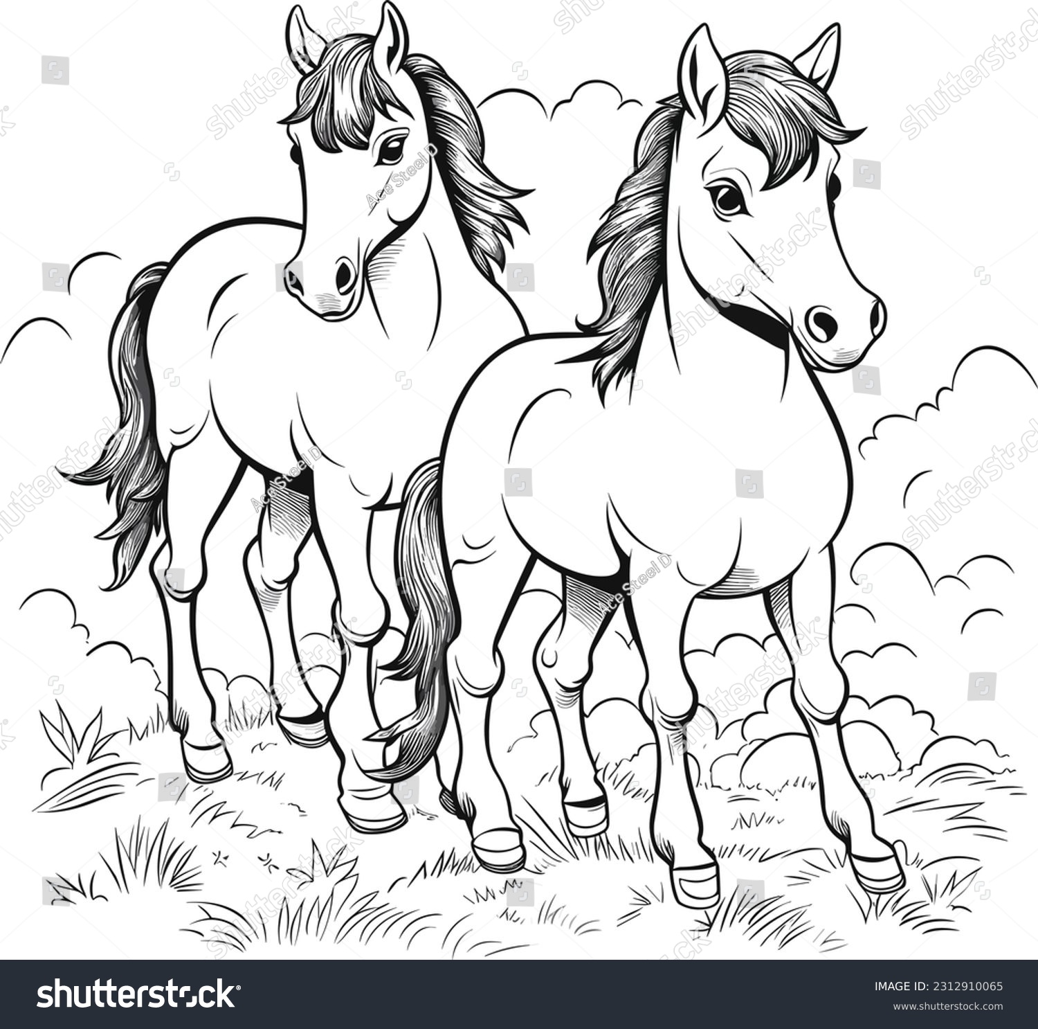 Thousand cute horse drawing royalty