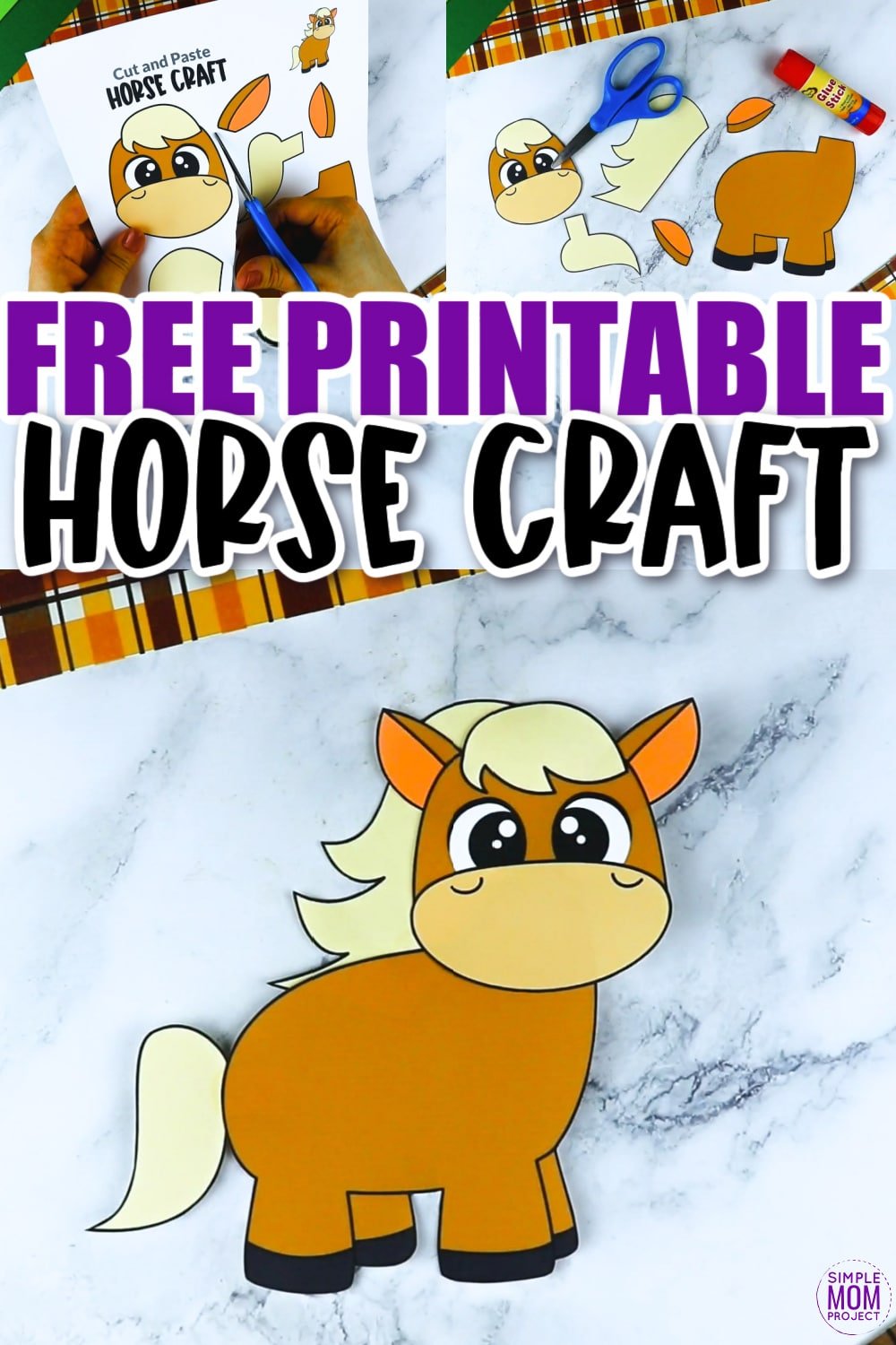 Free printable horse craft template â simple mom project