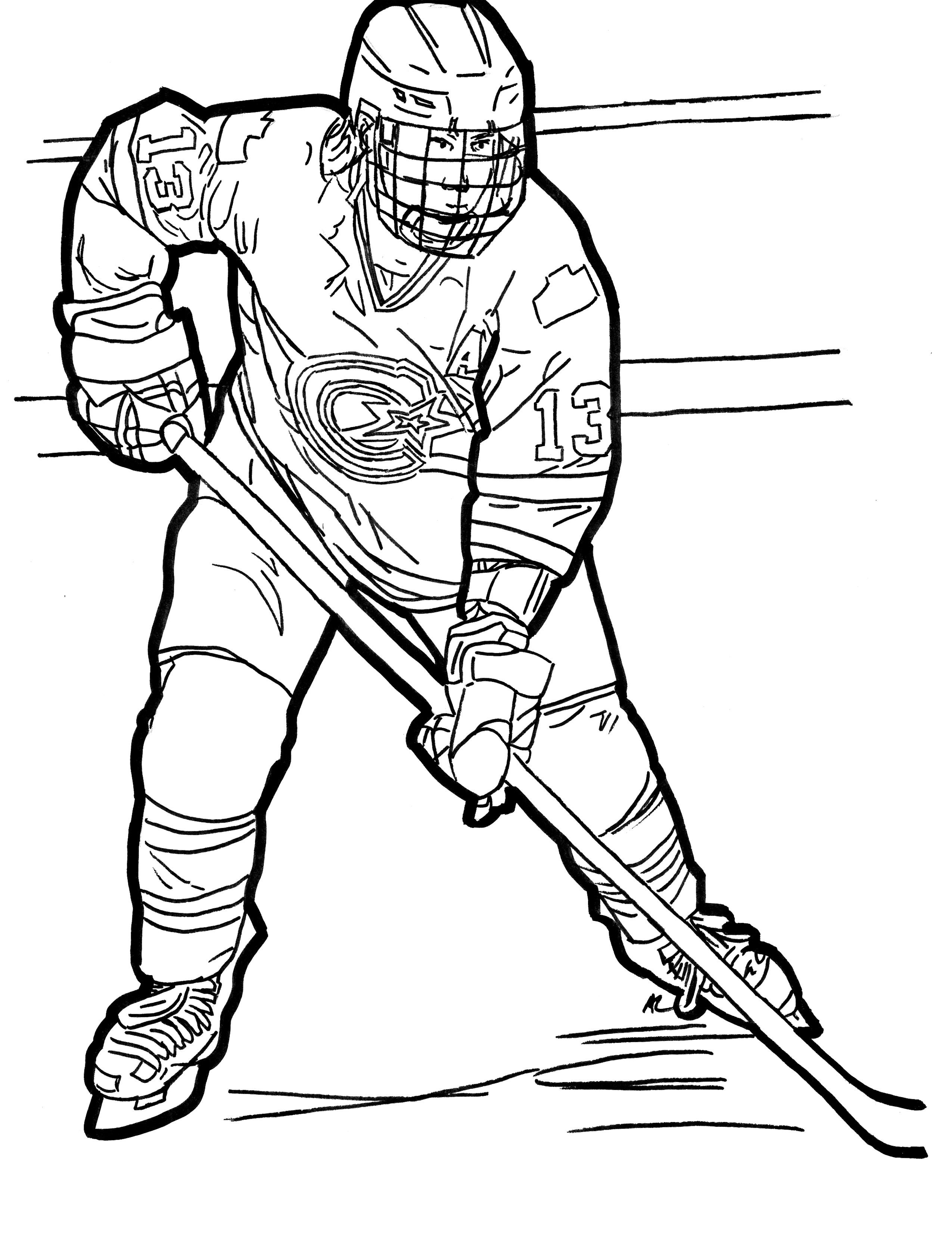 Free ice hockey coloring pages pdf