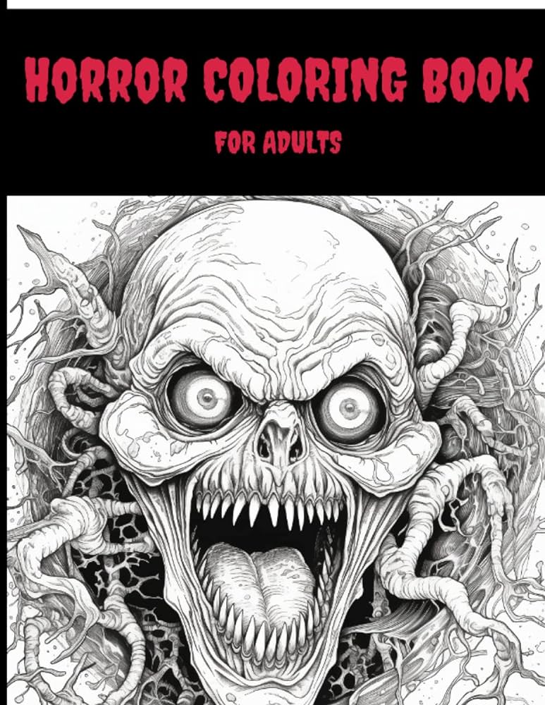 Horror coloring book for adults spine chilling illustrations of creepy haunting enchanting gorgeous demons and creatures to provide stress relief all colorists a horror coloring book series publisher msti