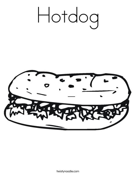 Hotdog coloring page