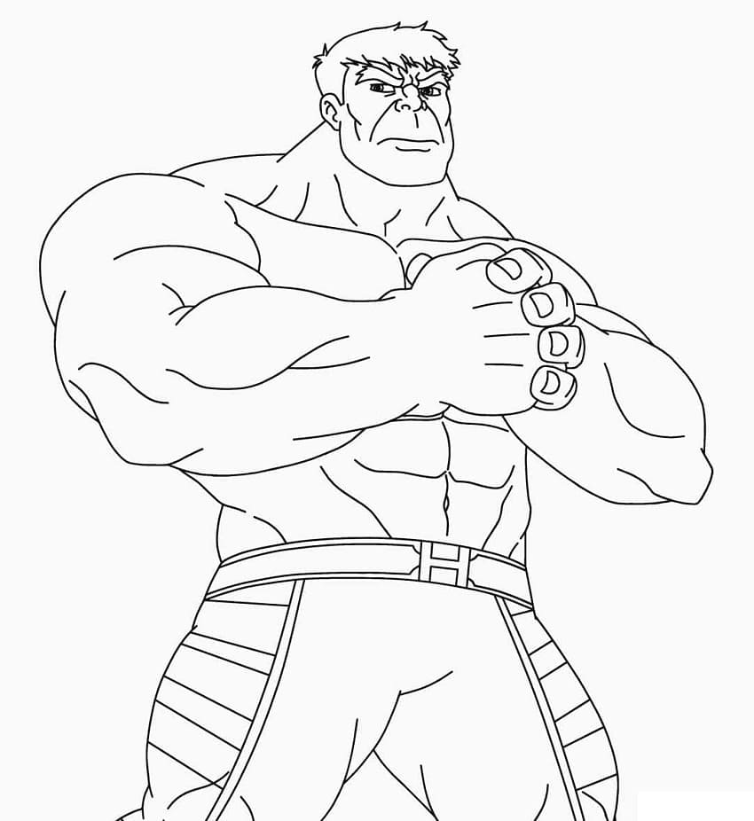 Cartoon hulk coloring page