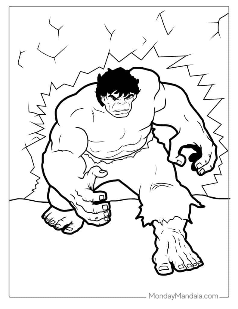 Hulk coloring pages free pdf printables