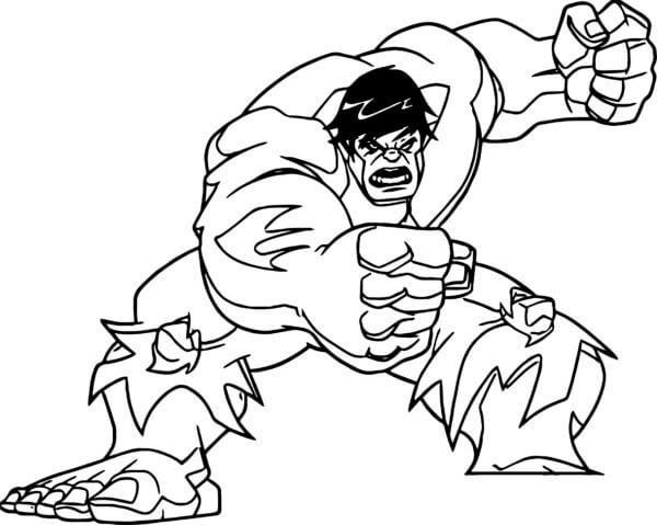 Strong hulk coloring page