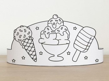Ice cream paper headband printable