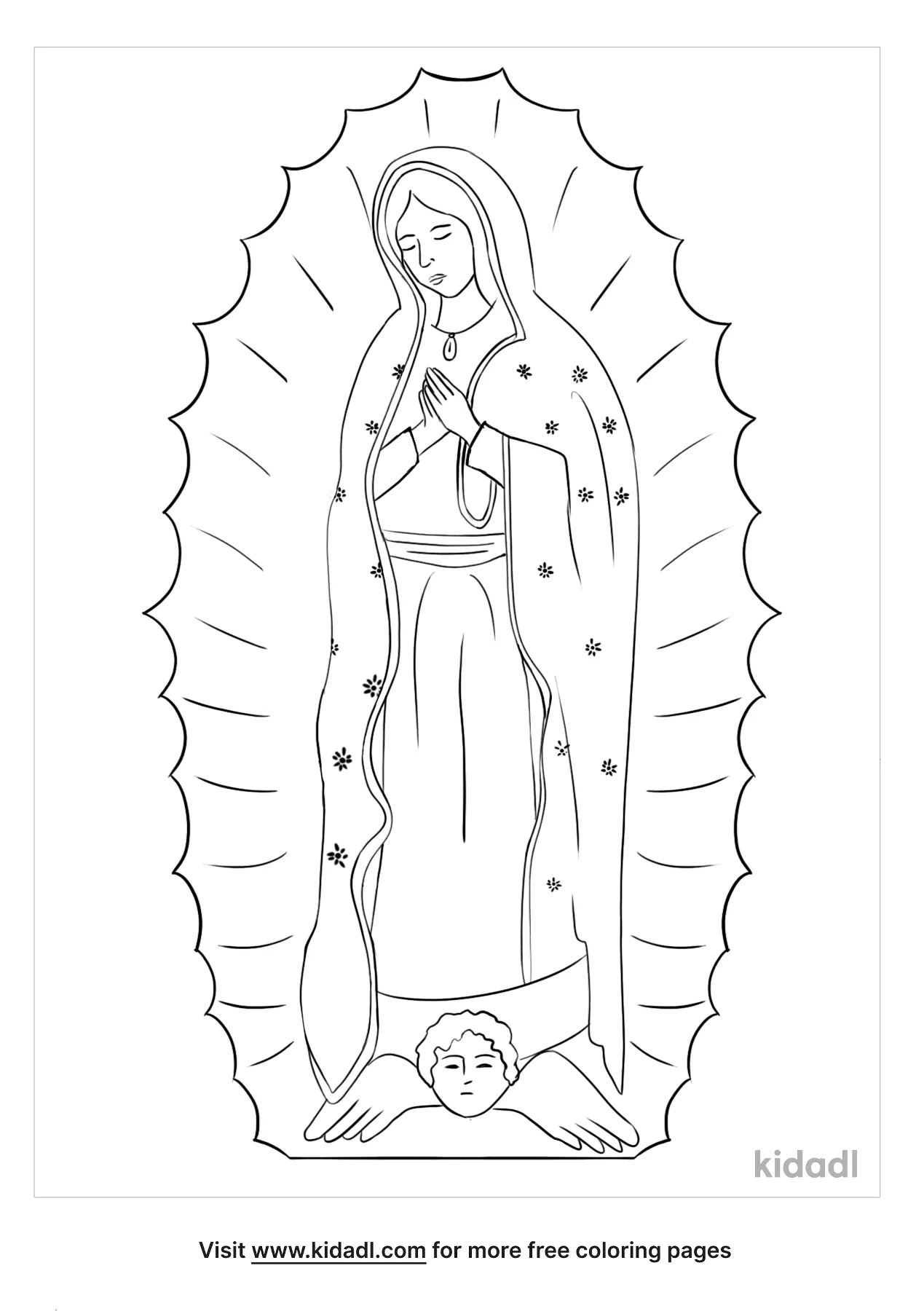 Free our lady of guadalupe coloring page coloring page printables