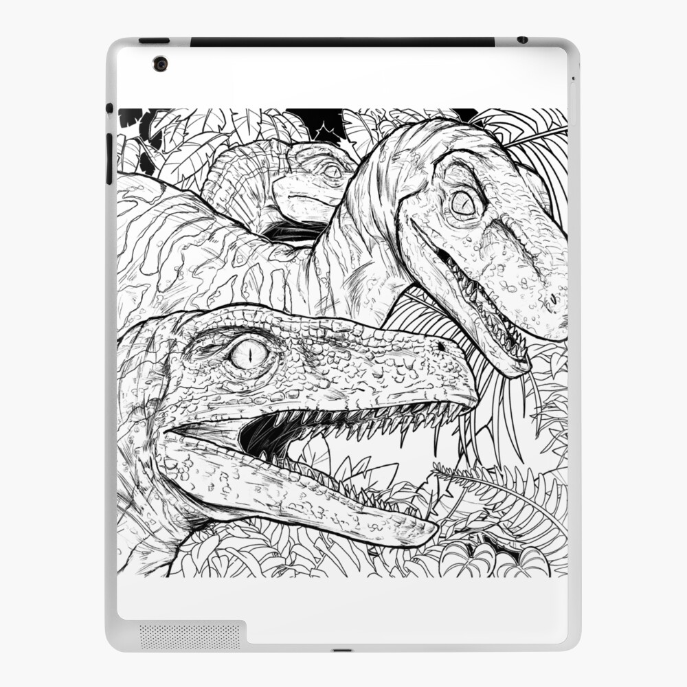 Velociraptor art board print for sale by bluehippopress