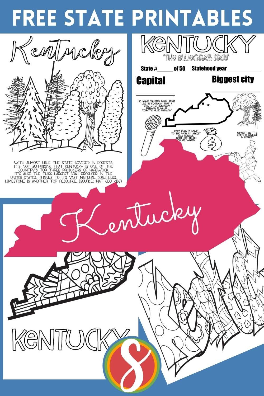 Free kentucky coloring pages â stevie doodles