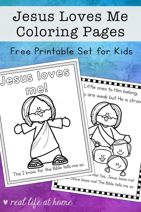 Jesus loves me coloring pages free printables set for kids