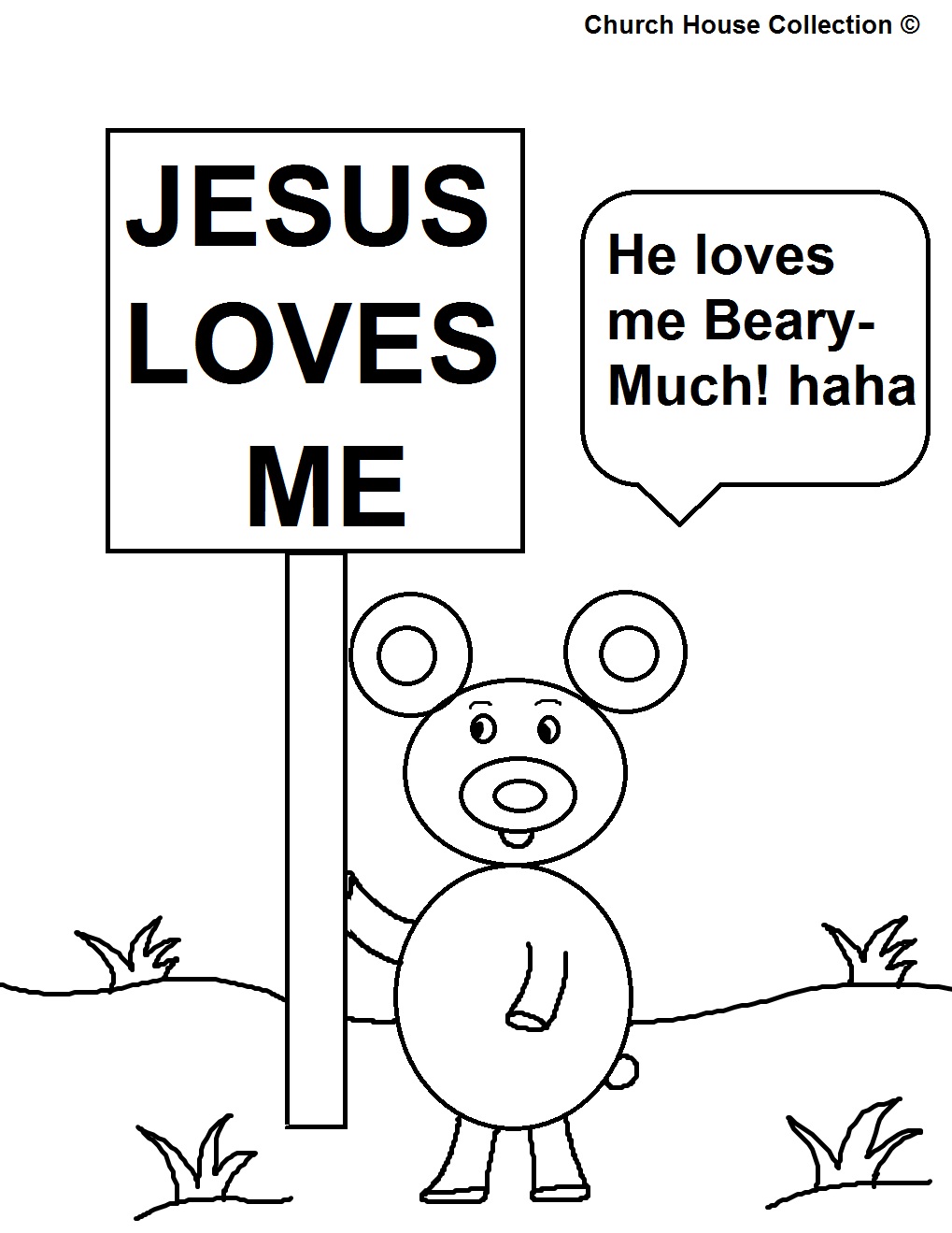 Church house collection blog jesus loves me beary much coloring page