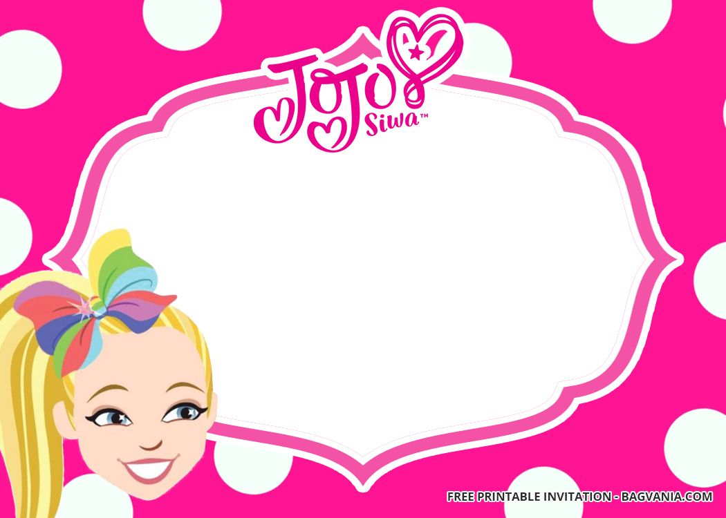 Template jojo siwa free printables