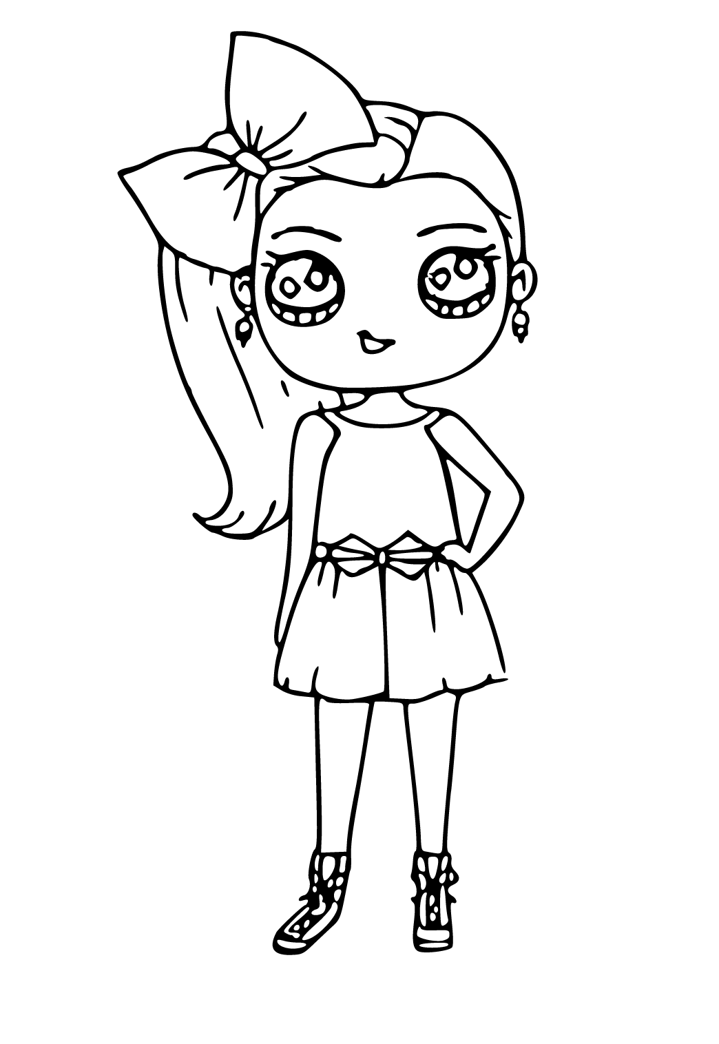 Free printable jojo siwa cute coloring page sheet and picture for adults and kids girls and boys