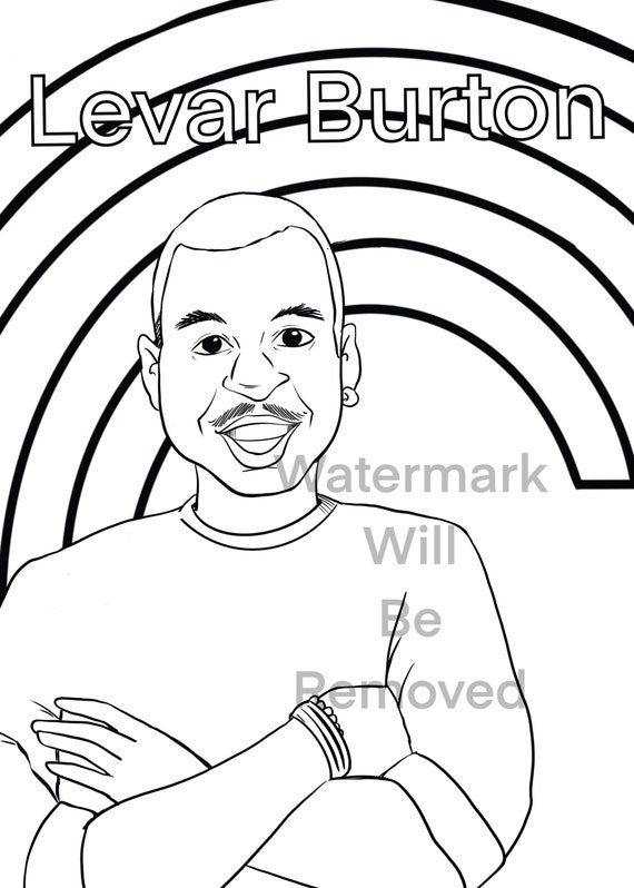 Levar burton reading rainbow instant download coloring page