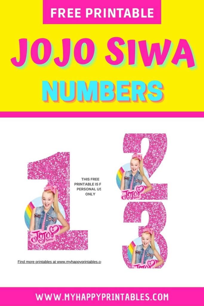 Free printable jojo siwa numbers