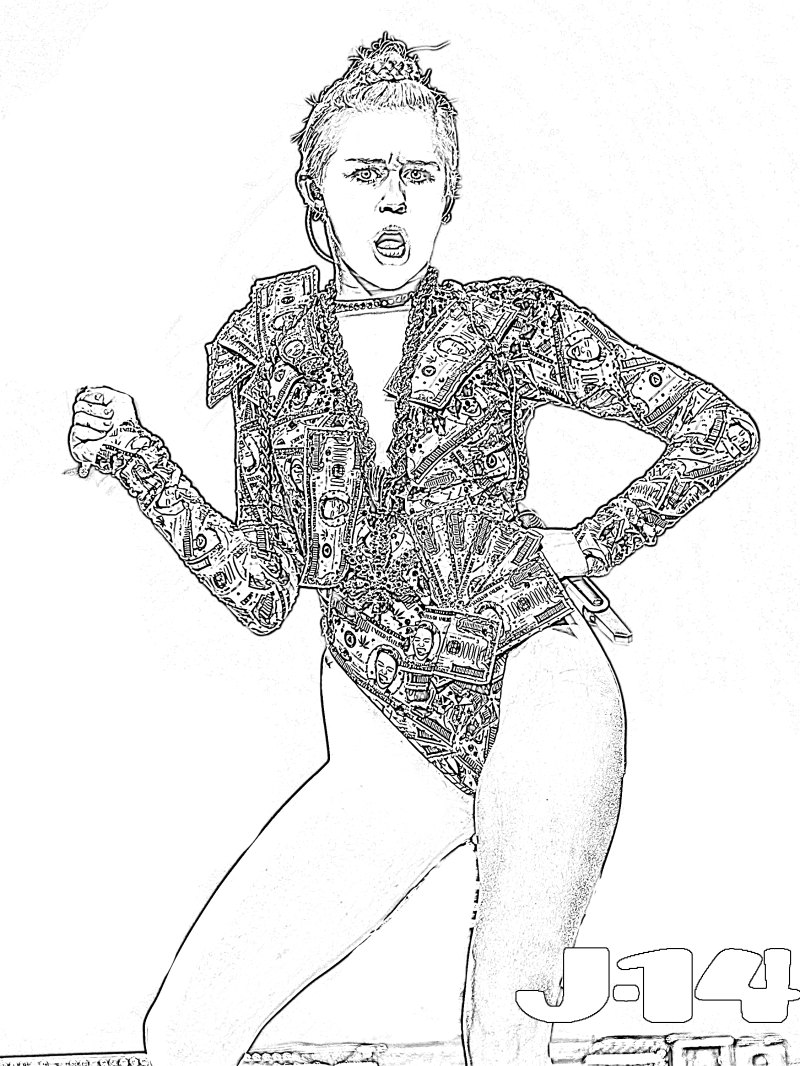 Amazing printable miley cyrus coloring pages