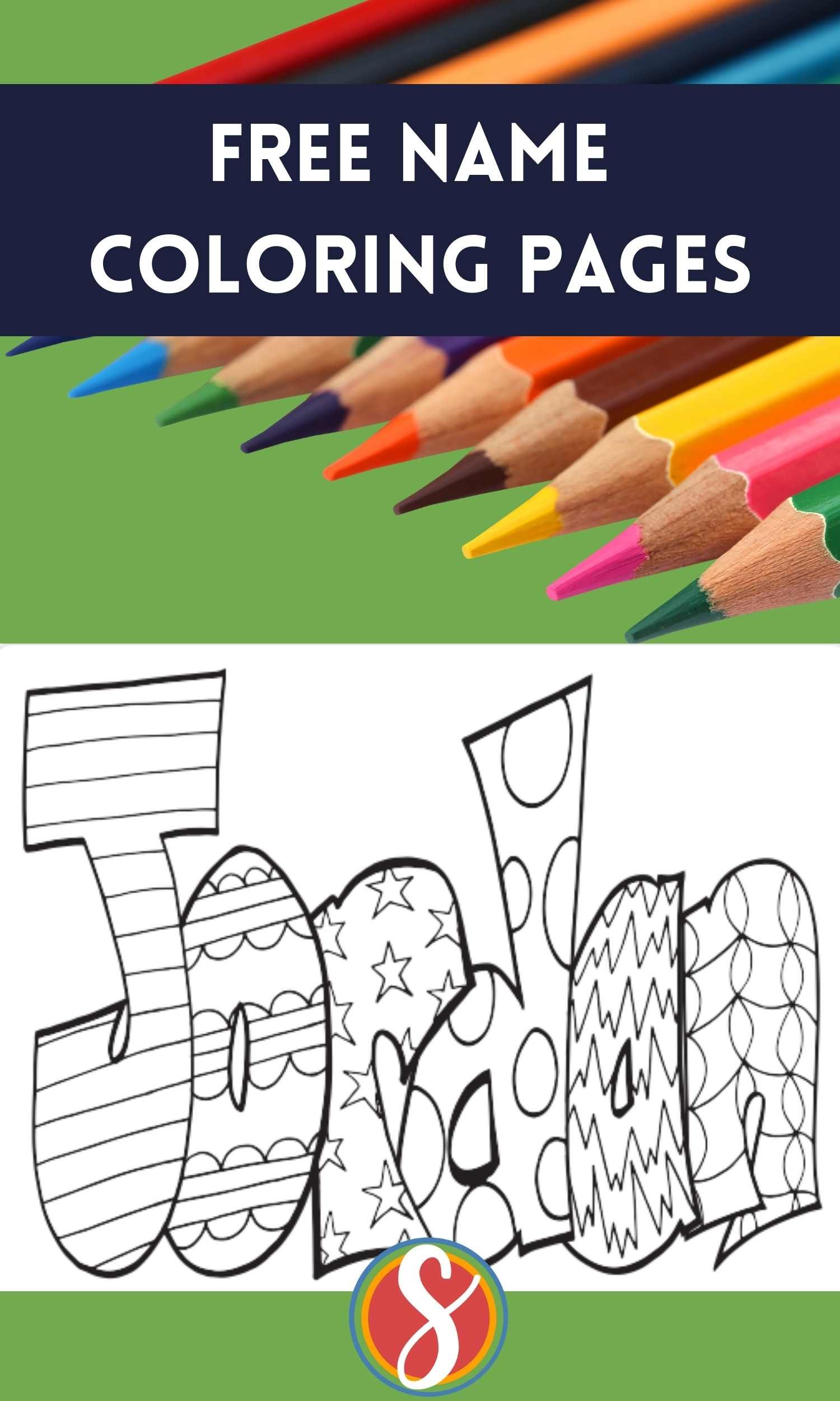 Jordan free name coloring page â stevie doodles