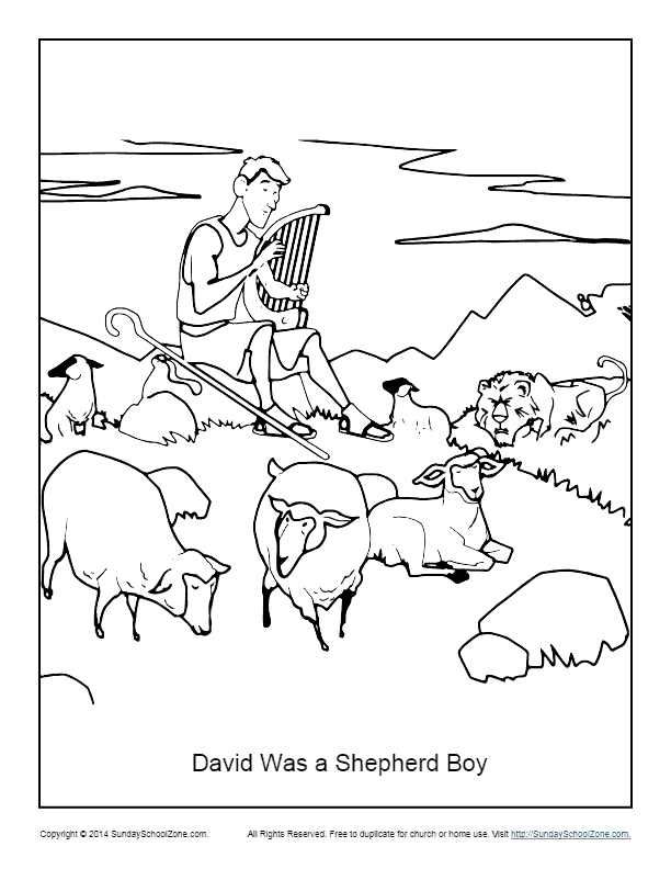 David was a shepherd boy coloring page