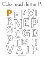 Letter p coloring pages