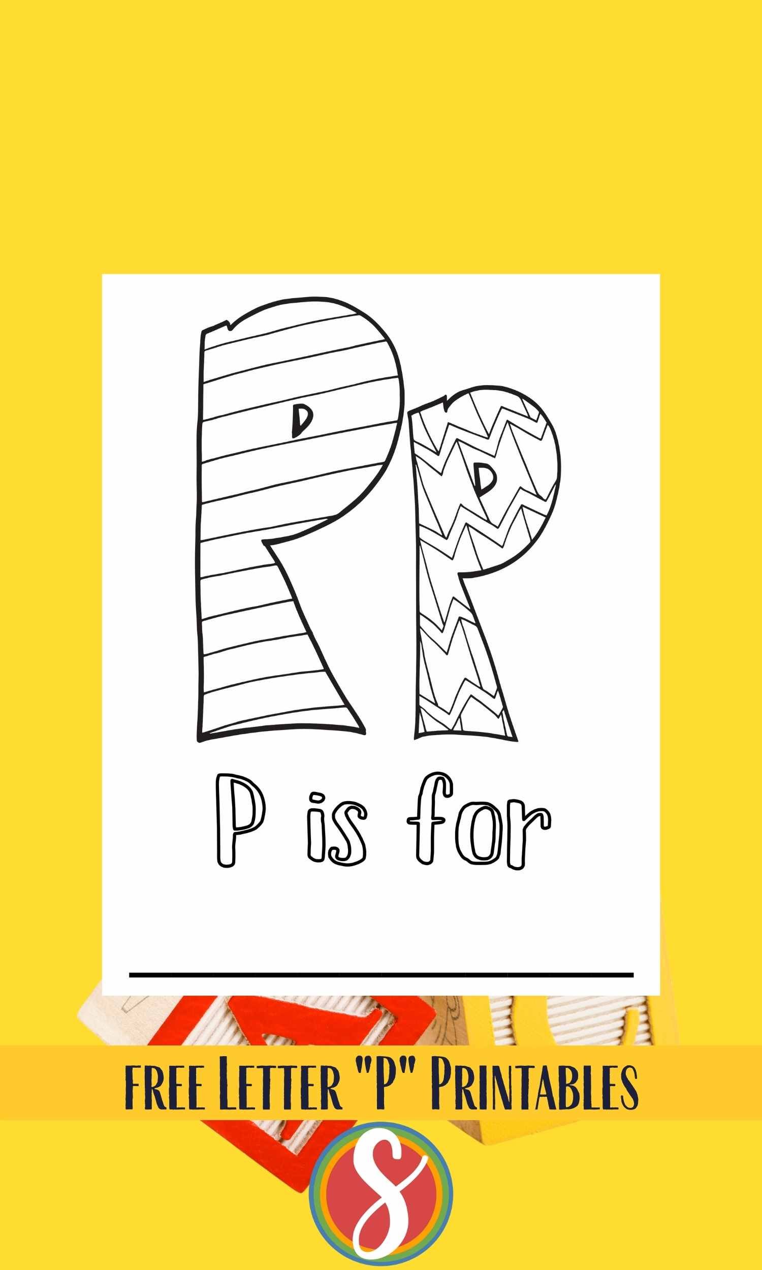 Free letter p coloring pages â stevie doodles