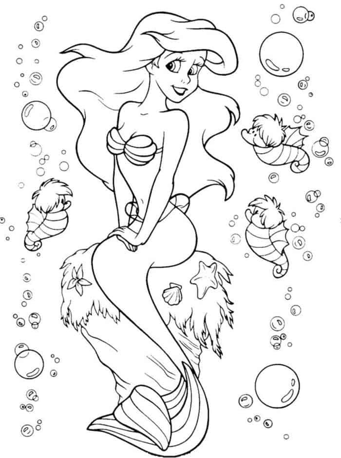 Little mermaid coloring pages pdf