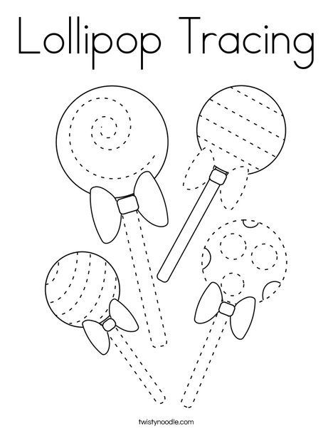 Lollipop tracing coloring page