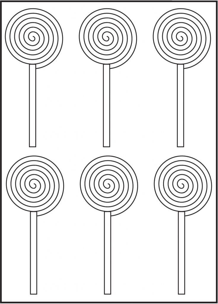 Smiling lollipop coloring page