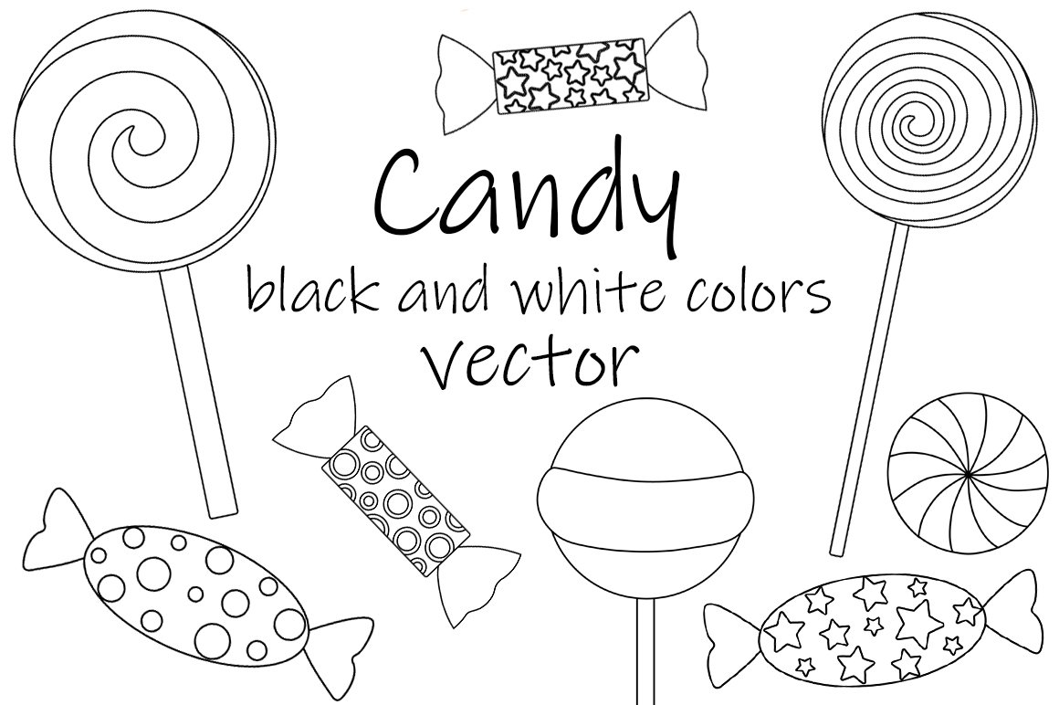 Candy black and white coloring candy svg lollipop svg