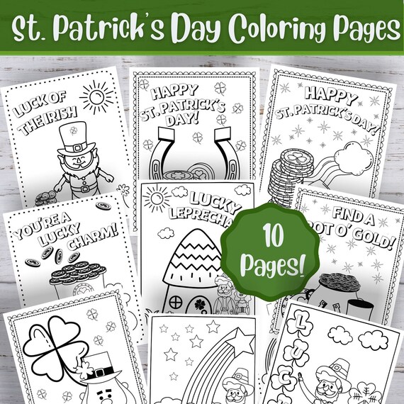 Printable st patricks day coloring pages st patricks day activities coloring download digital download printable