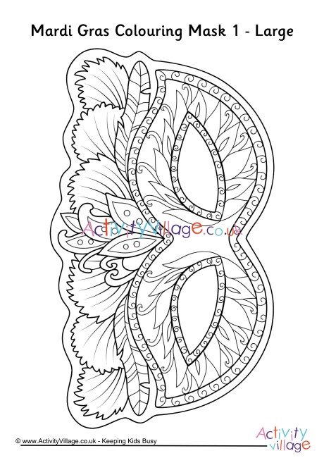 Mardi gras louring mask large