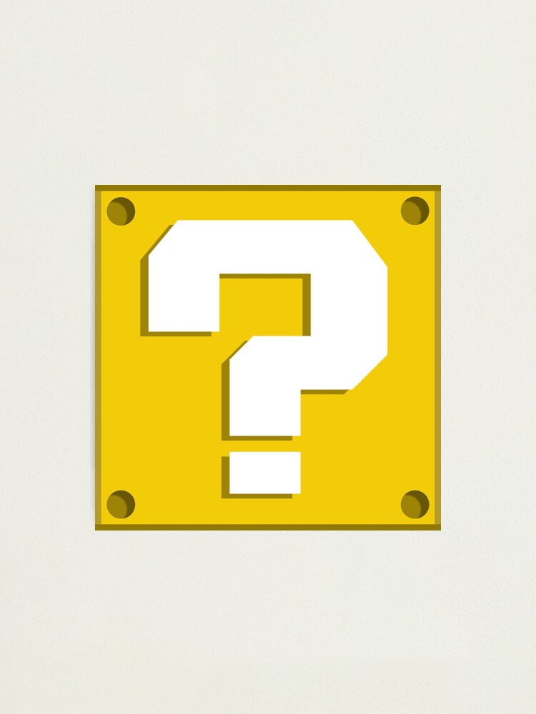 Question mark block box parody photographic print for sale by thatmerchstore