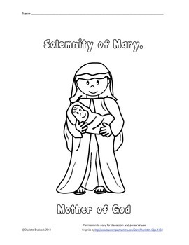 Free solemnity of mary printable from charlottes clips catholic series