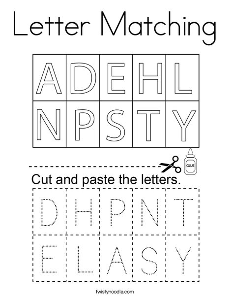 Letter matching coloring page
