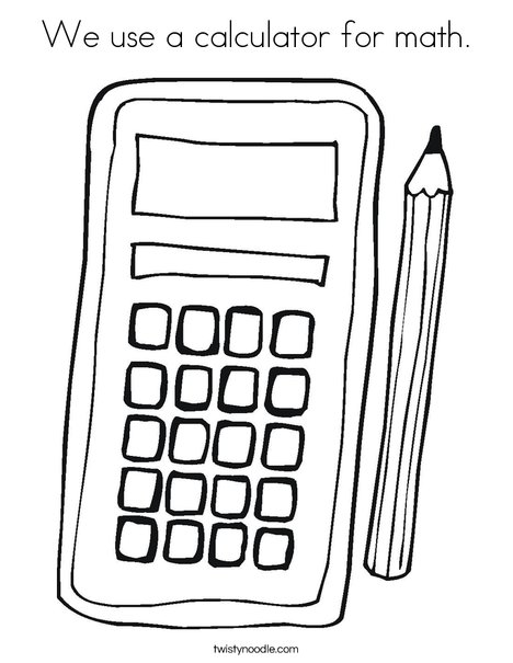 We use a calculator for math coloring page