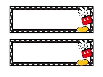 Disney mickey mouse classroom labels