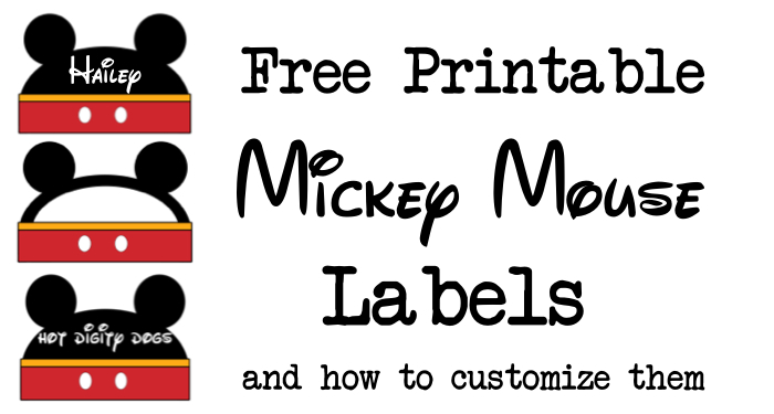 Mickey mouse labels free printable