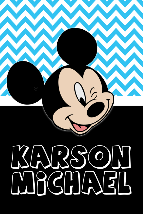 Mickey mouse name poster template