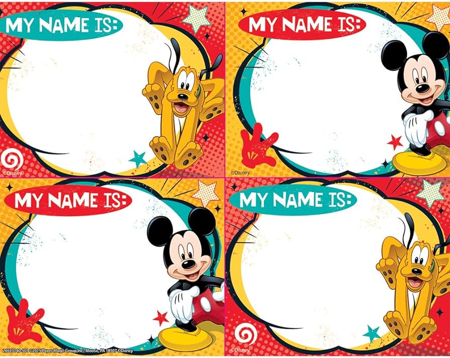 Eureka mickey mouse name tags office products