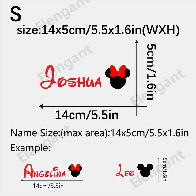 Disney personalized vinyl name stickers custom mickey and minnie labels decals for water bottle mug cup phone laptop decor
