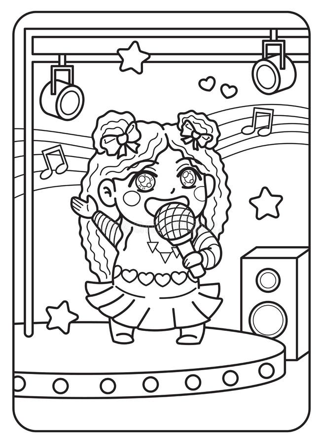 Microphone coloring page stock illustrations â microphone coloring page stock illustrations vectors clipart