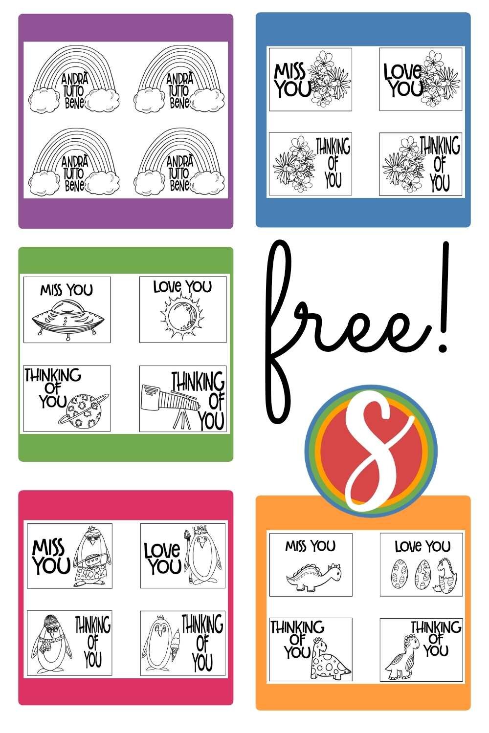 Free thinking of you cards to color â stevie doodles