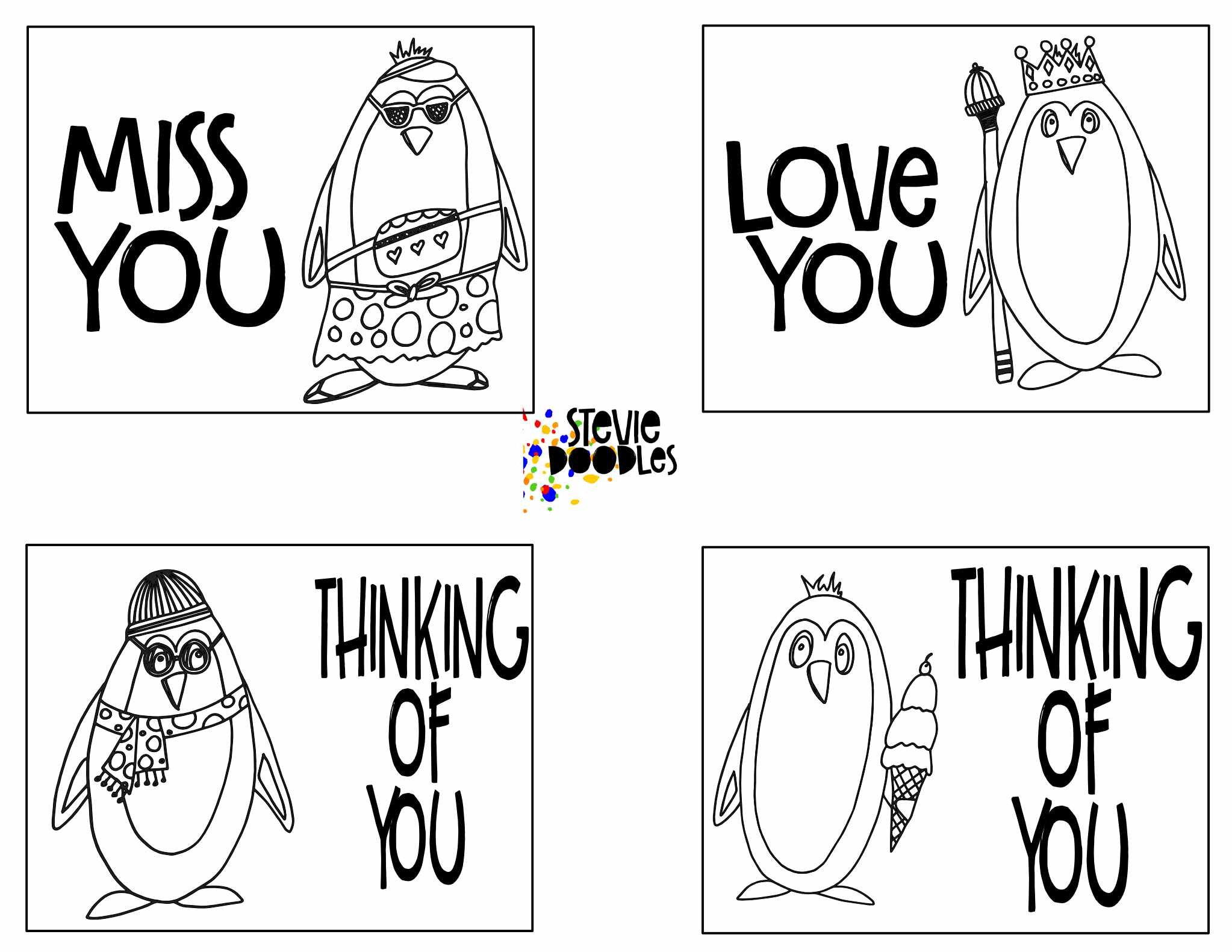 Free thinking of you cards to color â stevie doodles