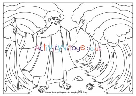 Moses parting the red sea louring page