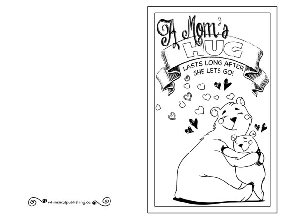 Printable mothers day rd to colour â whimsil publishing illustration