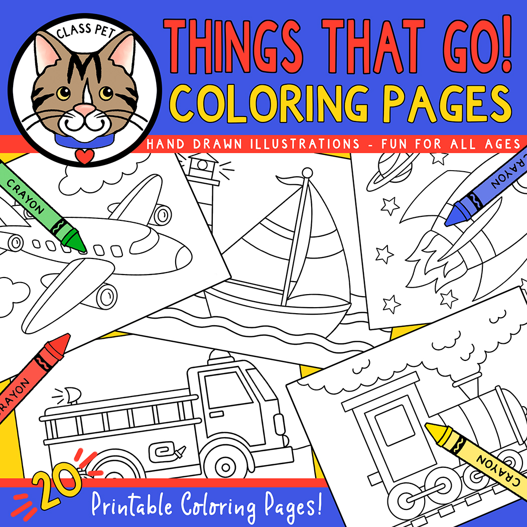 Things that go transportation coloring pages made by teachers