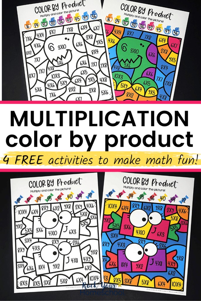 Multiplication coloring worksheets for excellent math fun free