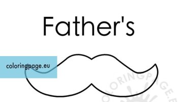 Fathers day mustache template coloring page