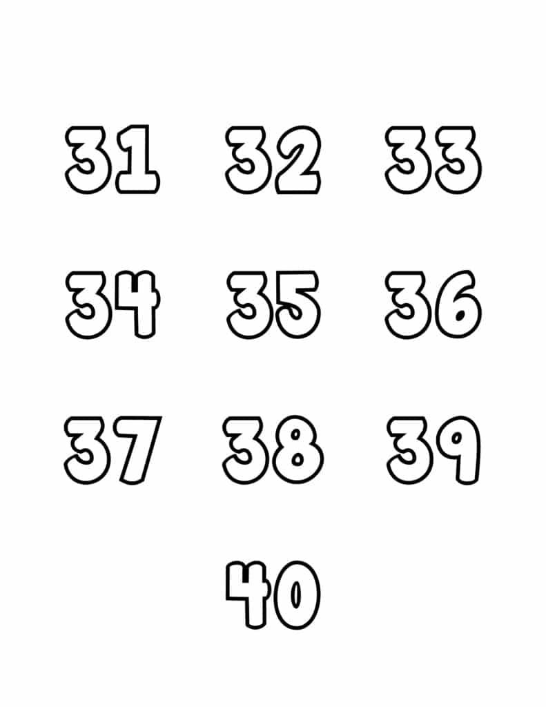 Free printable numbers templates